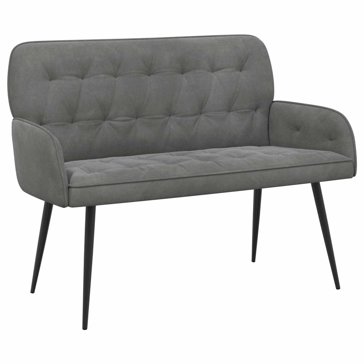 2 Seater Sofa with Metal Legs 2-Seater Velvet Dark grey