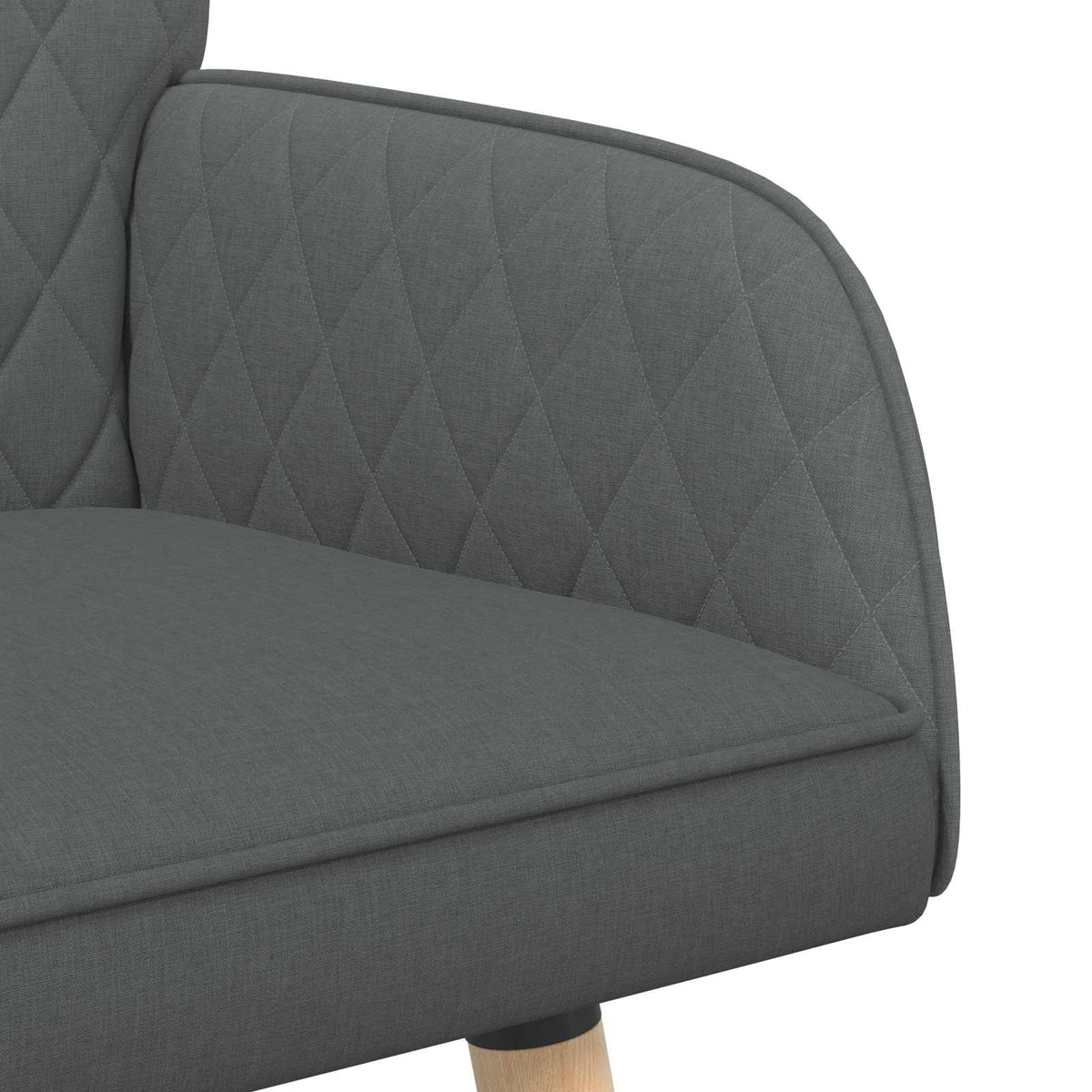 2 Seater Sofa with Solid Wood Legs 2-Seater Dark grey