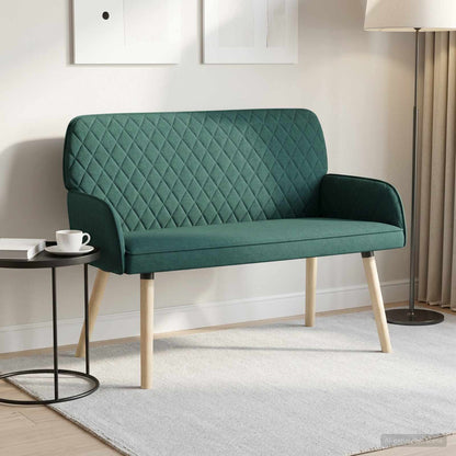 2 Seater Sofa with Solid Wood Legs 2-Seater Dark green