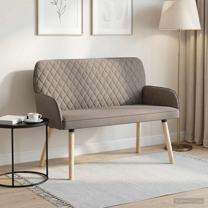 2 Seater Sofa with Solid Wood Legs 2-Seater Taupe