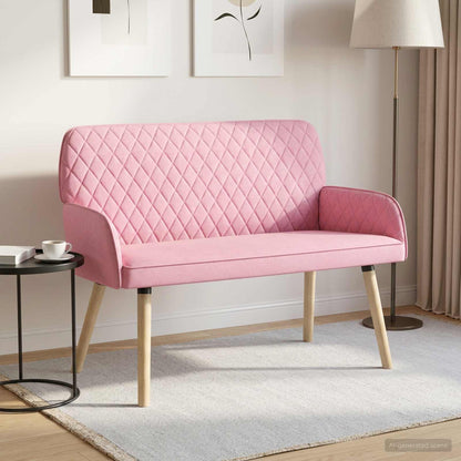 2 Seater Sofa with Solid Wood Legs 2-Seater Pink