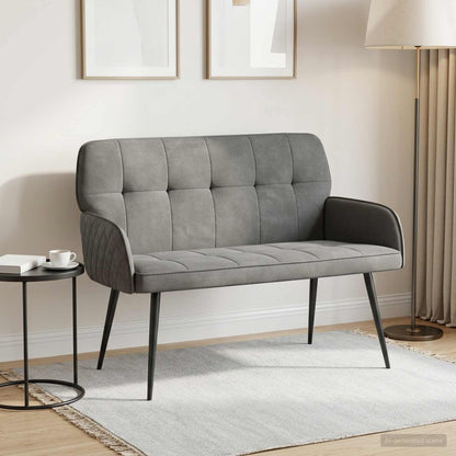 2 Seater Sofa with Metal Legs 2-Seater Velvet Dark grey