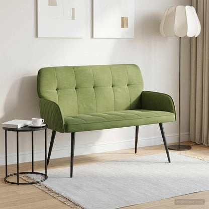 2 Seater Sofa with Metal Legs 2-Seater Velvet Light green