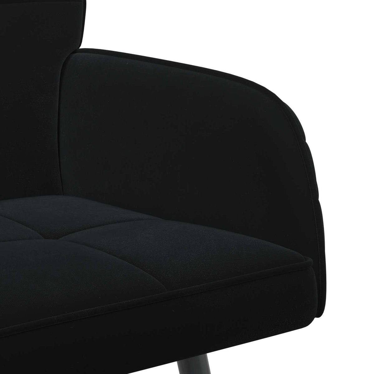 2 Seater Sofa with Metal Legs 2-Seater Velvet Black