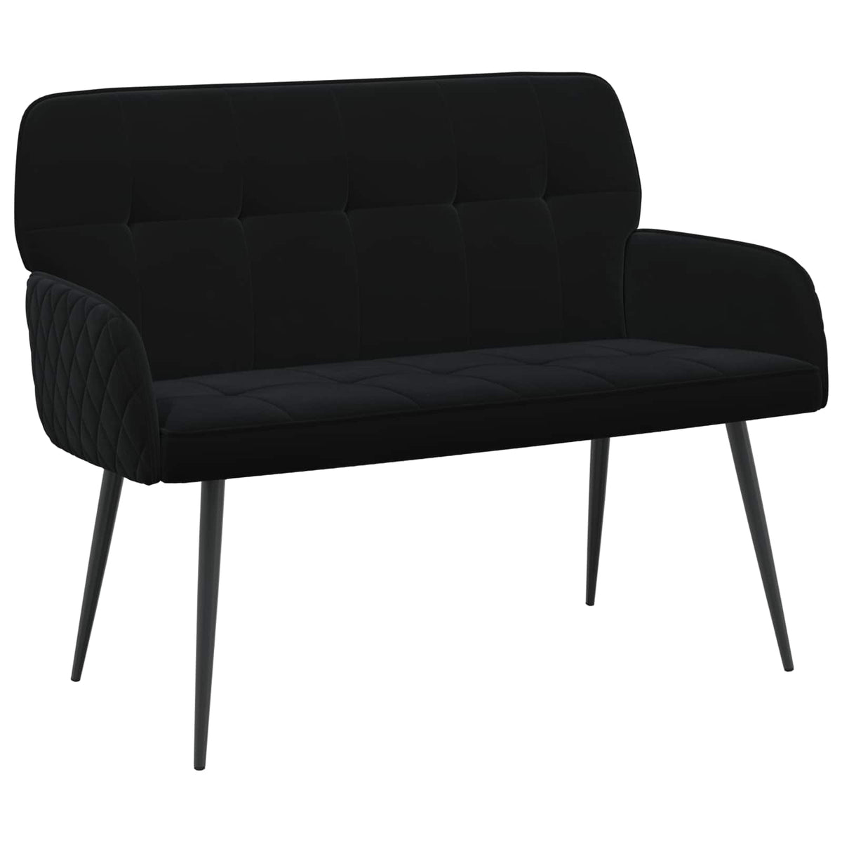 2 Seater Sofa with Metal Legs 2-Seater Velvet Black