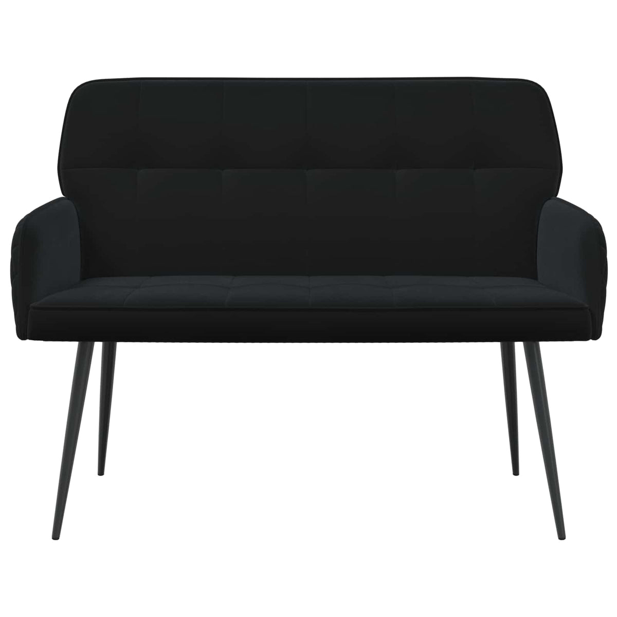 2 Seater Sofa with Metal Legs 2-Seater Velvet Black