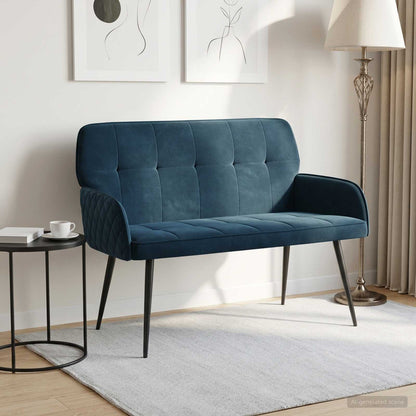 2 Seater Sofa with Metal Legs 2-Seater Velvet Blue