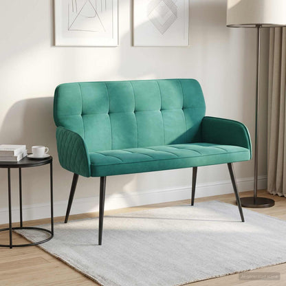 2 Seater Sofa with Metal Legs 2-Seater Velvet Turquoise