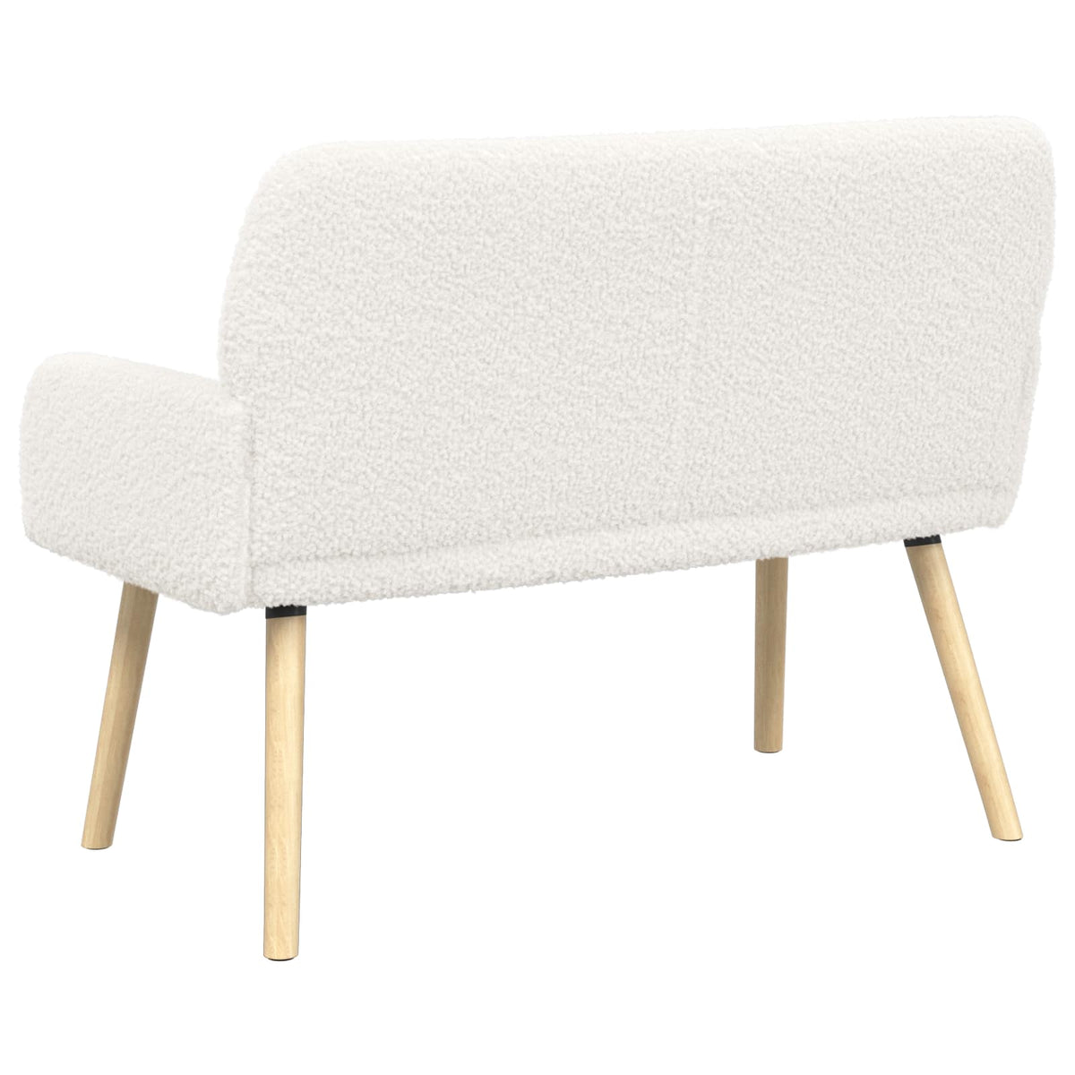 2 Seater Sofa with Solid Wood Legs Bouclé Cream