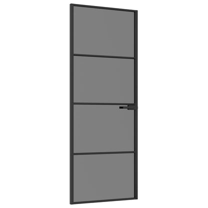 vidaXL Interior Door 76 x 201.5 cm Tempered Glass and Aluminium 2