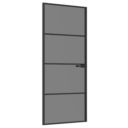 vidaXL Interior Door 83 x 201.5 cm Tempered Glass and Aluminium 2