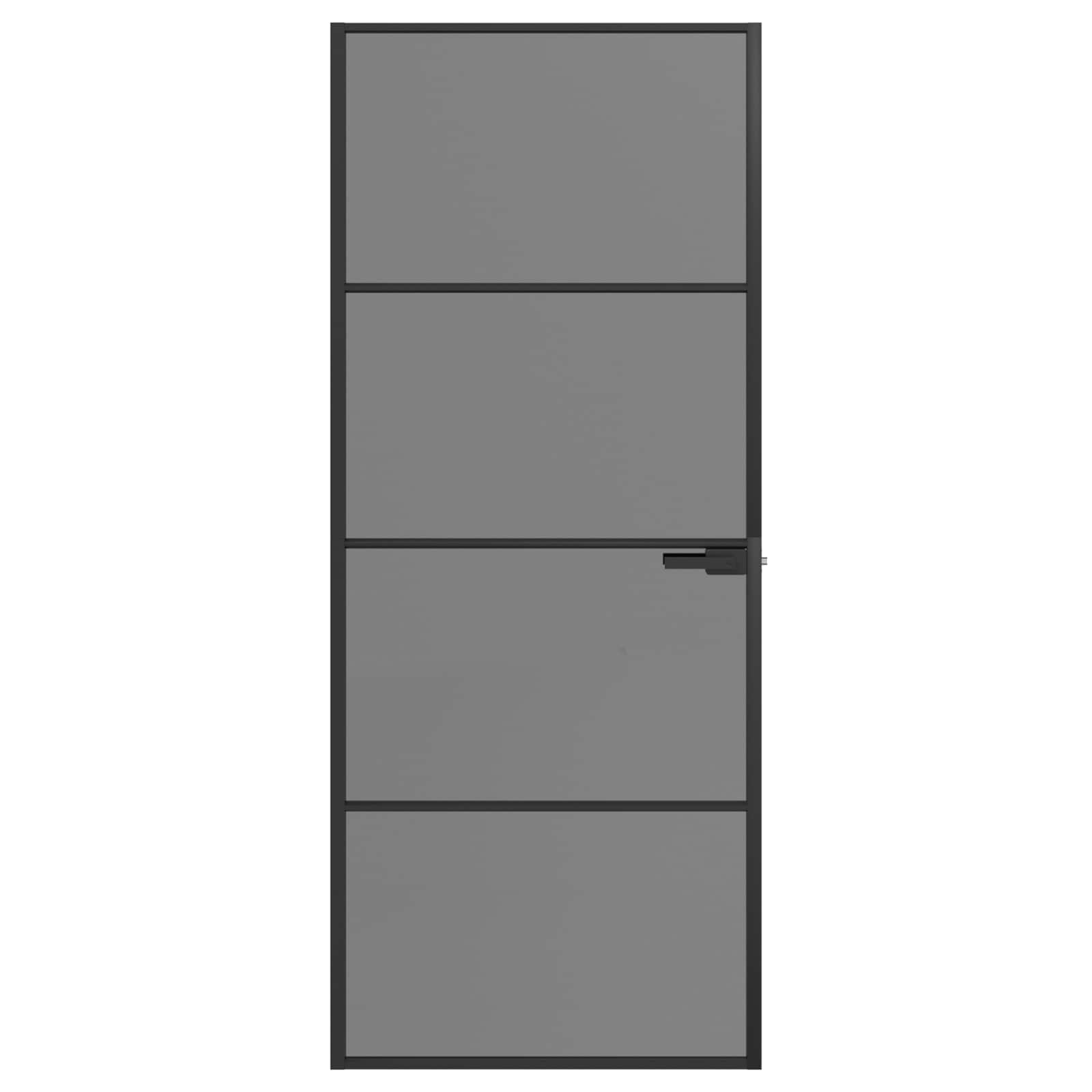vidaXL Interior Door 83 x 201.5 cm Tempered Glass and Aluminium 3