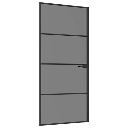 vidaXL Interior Door 93 x 201.5 cm Tempered Glass and Aluminium 2
