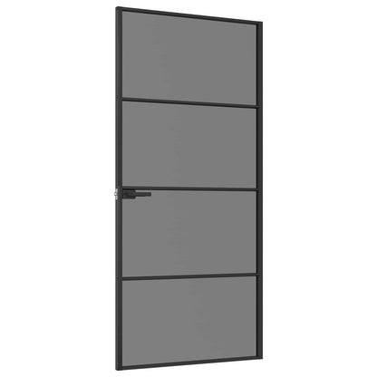 vidaXL Interior Door 93 x 201.5 cm Tempered Glass and Aluminium 4