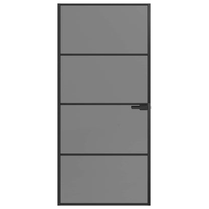 vidaXL Interior Door 93 x 201.5 cm Tempered Glass and Aluminium 3