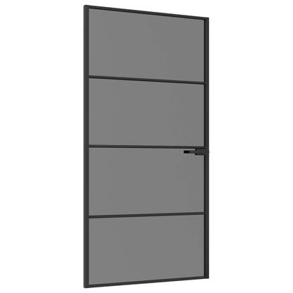 vidaXL Interior Door 102.5 x 201.5 cm Tempered Glass and Aluminium 2