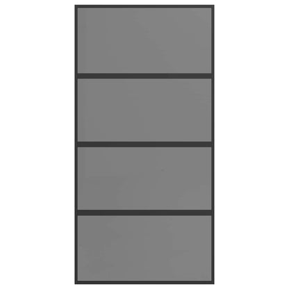 Sliding Door ESG Glass and Aluminium 102.5x205 cm Black Dark transparent