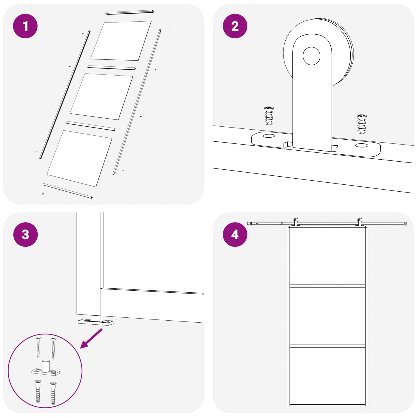 vidaXL Sliding Door 102 x 205 cm Tempered Glass and Aluminium 5