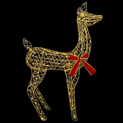 3D Christmas Reindeer LOVIISA 110 LEDs Warm White Width 70 cm Gold PET