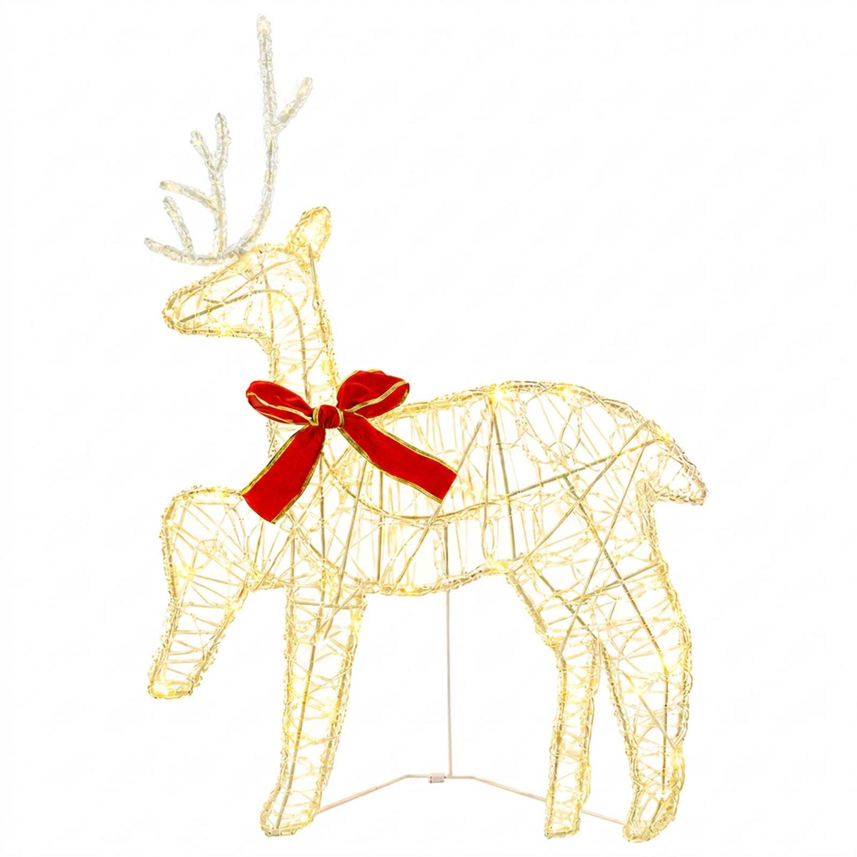 Christmas Reindeer with Sleigh 3 pcs 60 LEDs Warm white
