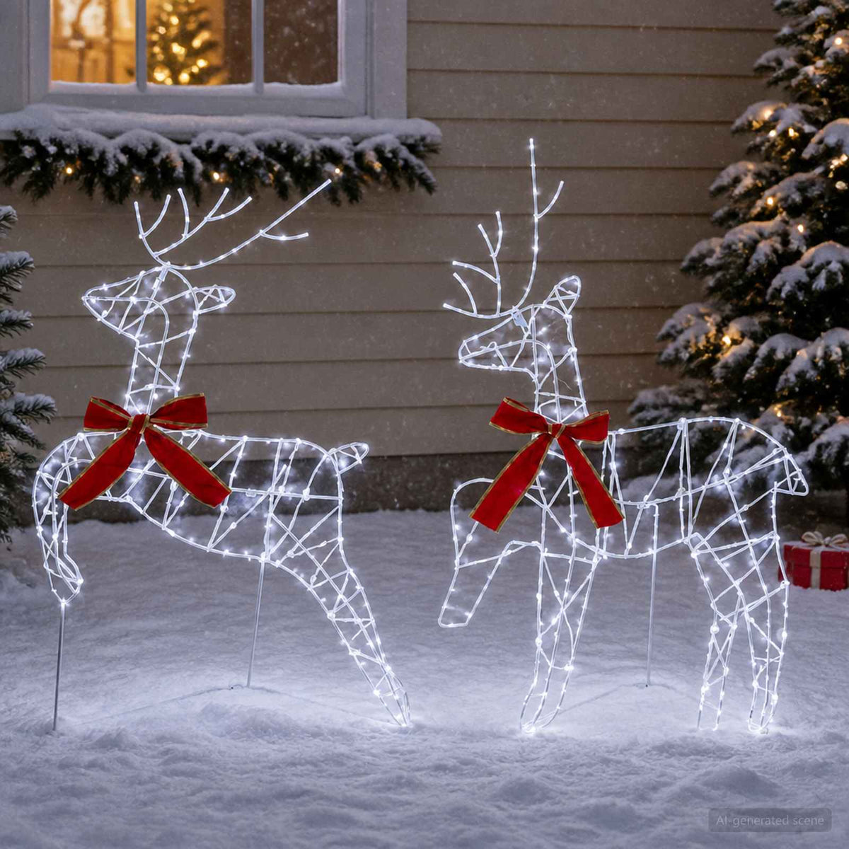 Christmas Reindeer Cold White Transparent string 2