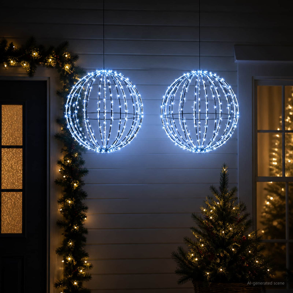 Christmas Finial Light 192 LEDs 2 pcs 50 cm Blue