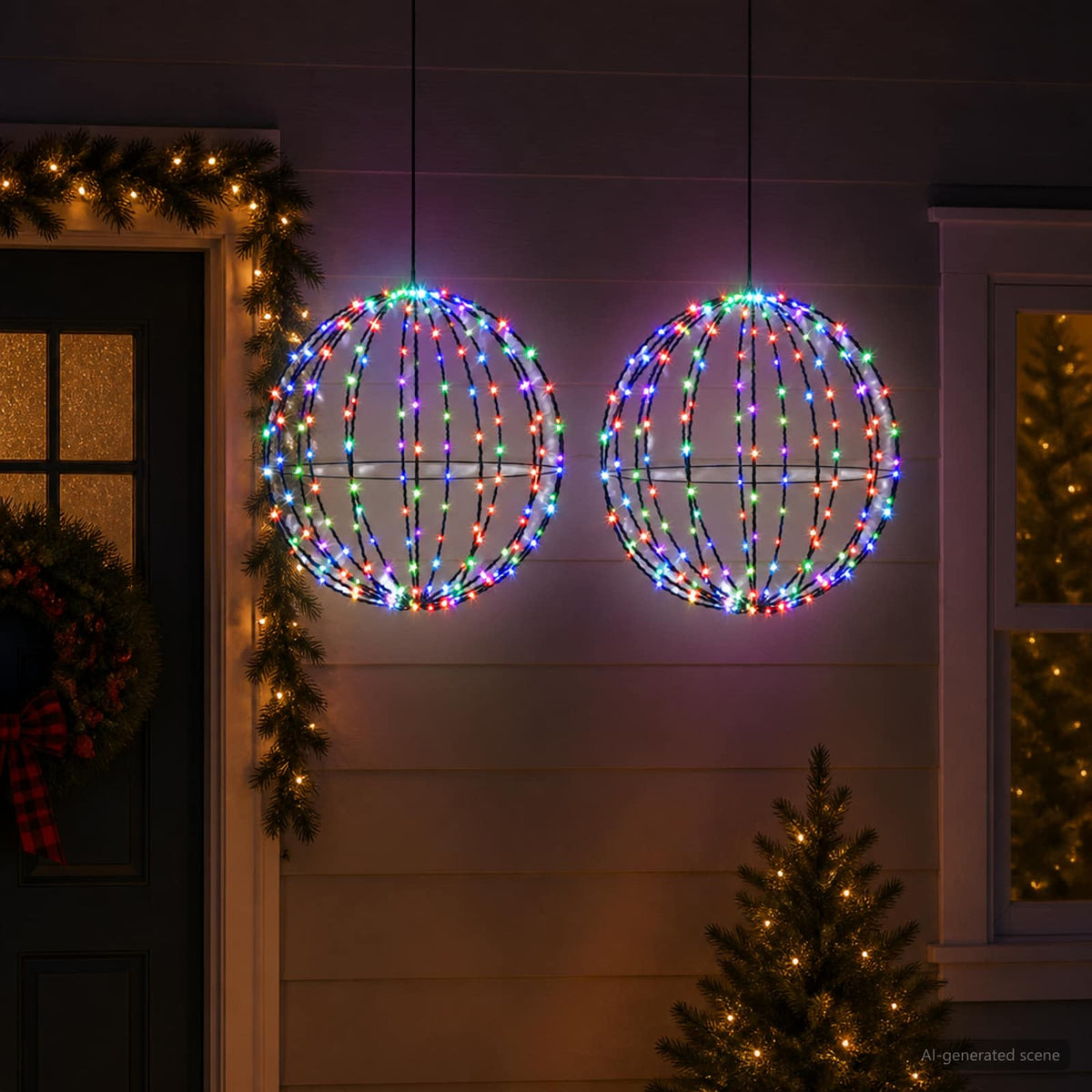 Christmas Finial Light 192 LEDs 2 pcs 50 cm Multicolour