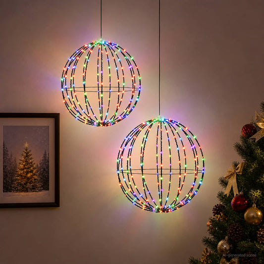 Christmas Finial Light 192 LEDs 2 pcs 30 cm RGB