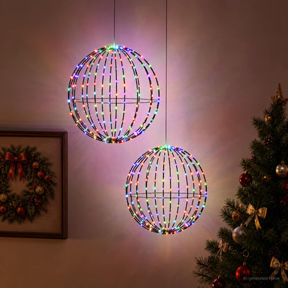 Christmas Finial Light 192 LEDs 2 pcs 40 cm RGB