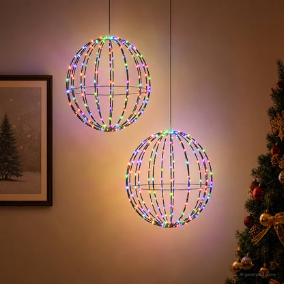 Christmas Finial Light 192 LEDs 2 pcs 50 cm RGB