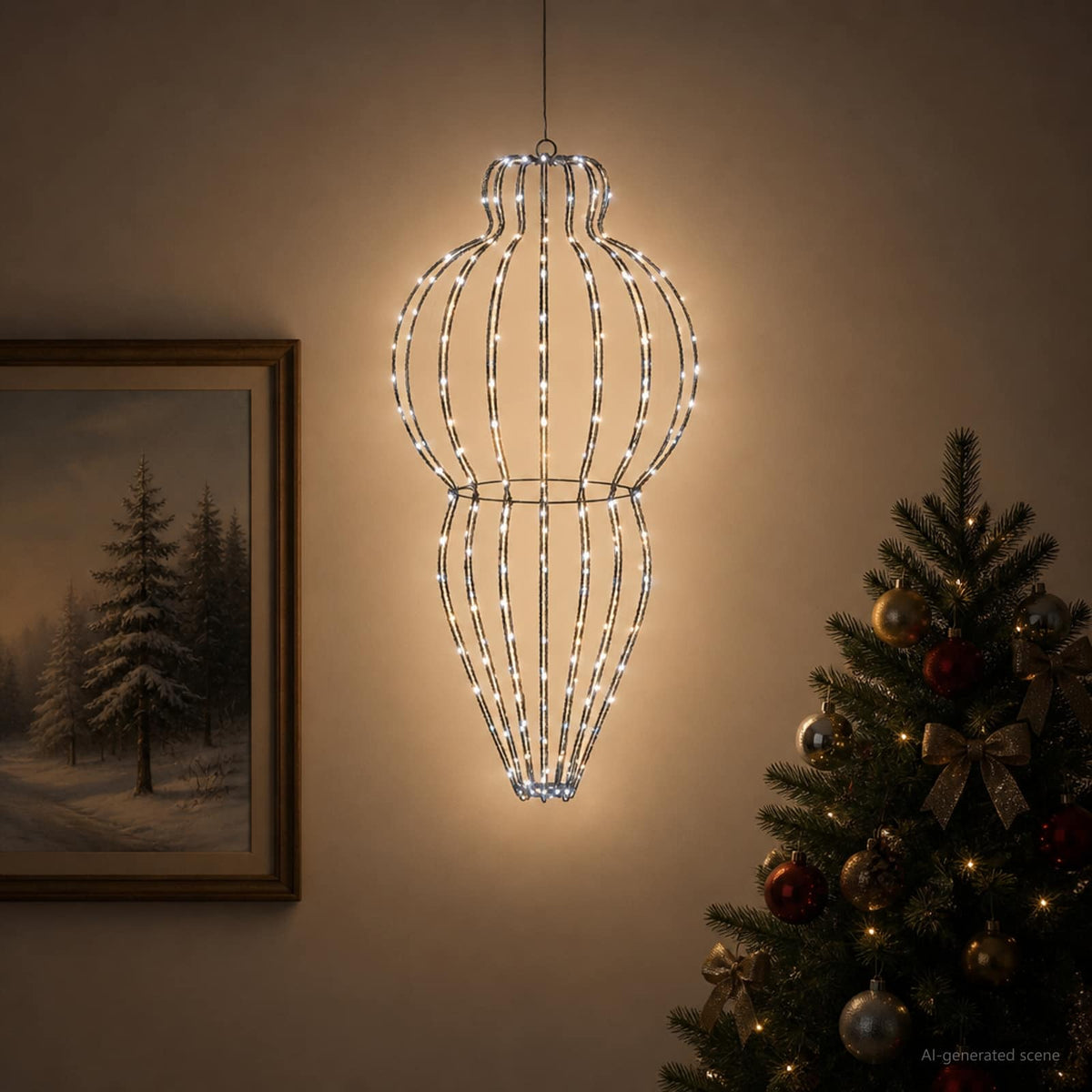 Christmas Finial Light 320 LEDs Dia. 40 x 75 cm 1 Cold white