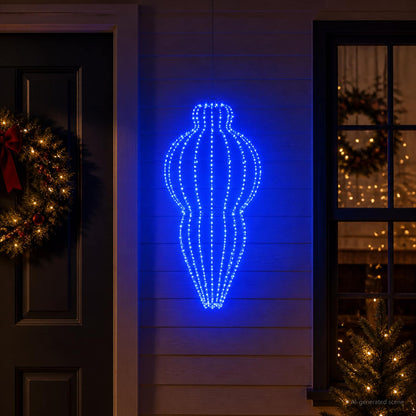 Christmas Finial Light 320 LEDs Dia. 40 x 75 cm 1 Blue
