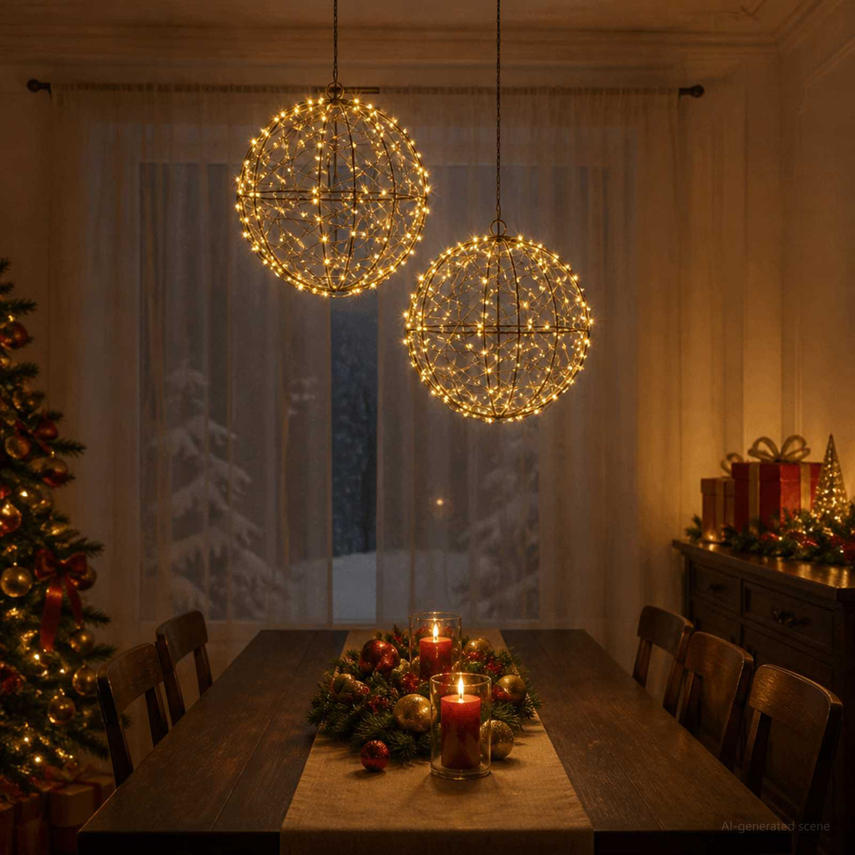 vidaXL Christmas Finial Light 600 LEDs 2 pcs