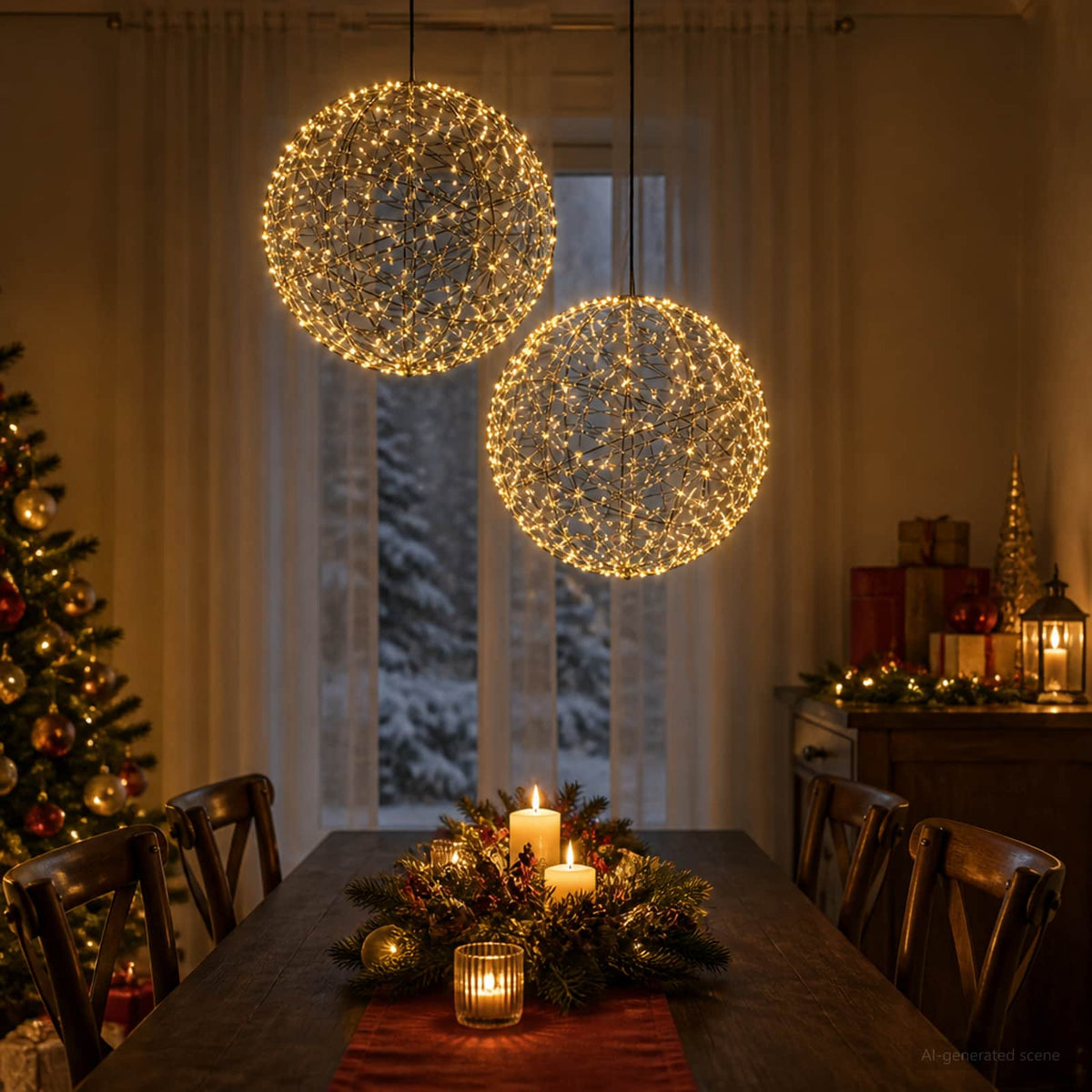 Christmas Finial Light 600 LEDs 2 pcs Ø 40 x 42 cm Warm white