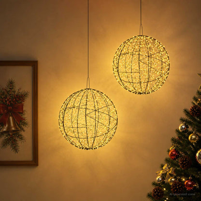 Christmas Finial Light 600 LEDs 2 pcs Ø 60 x 63 cm Warm white