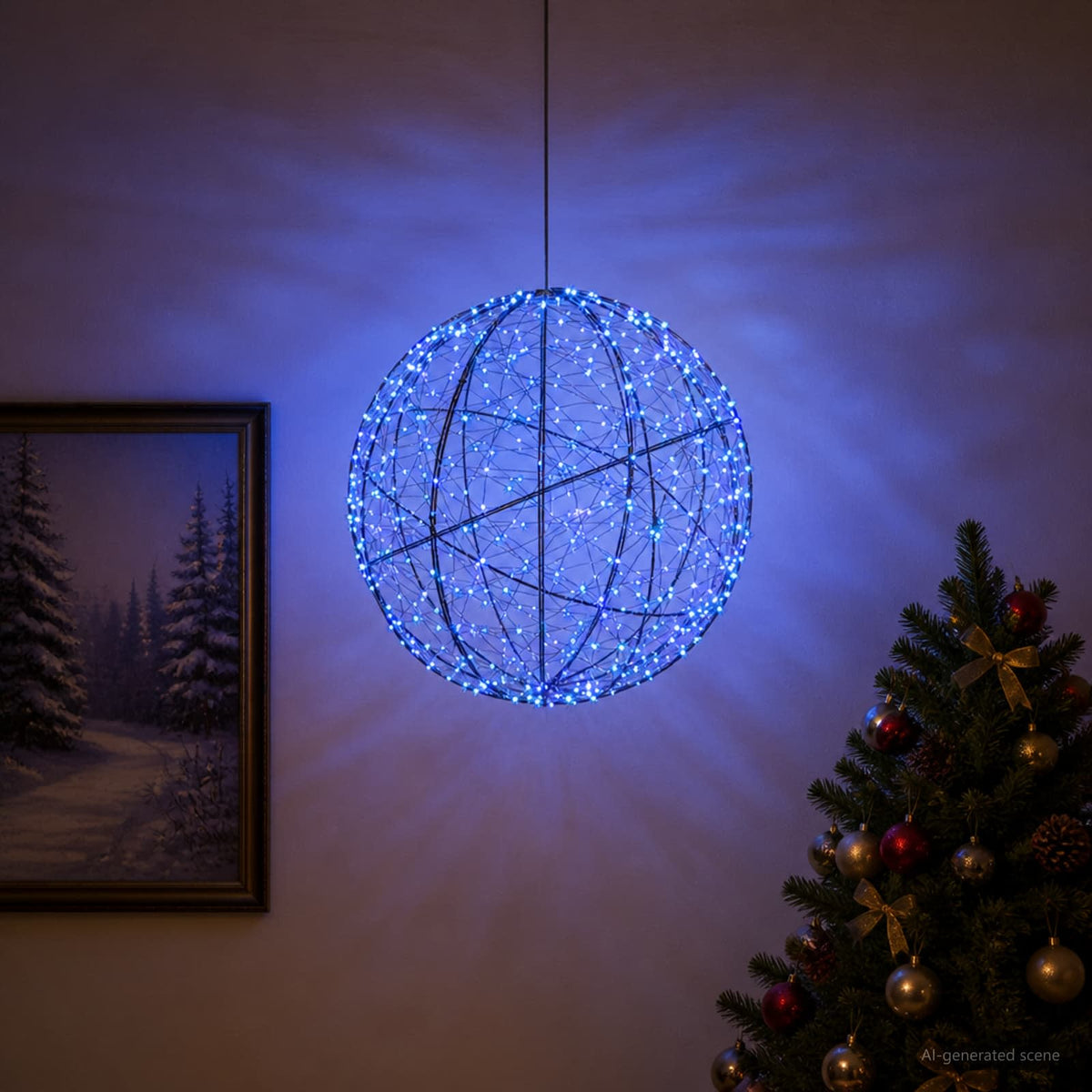 Christmas Finial Light 200 LEDs Diameter 20 x 22 cm Ø 50 x 52 cm Blue