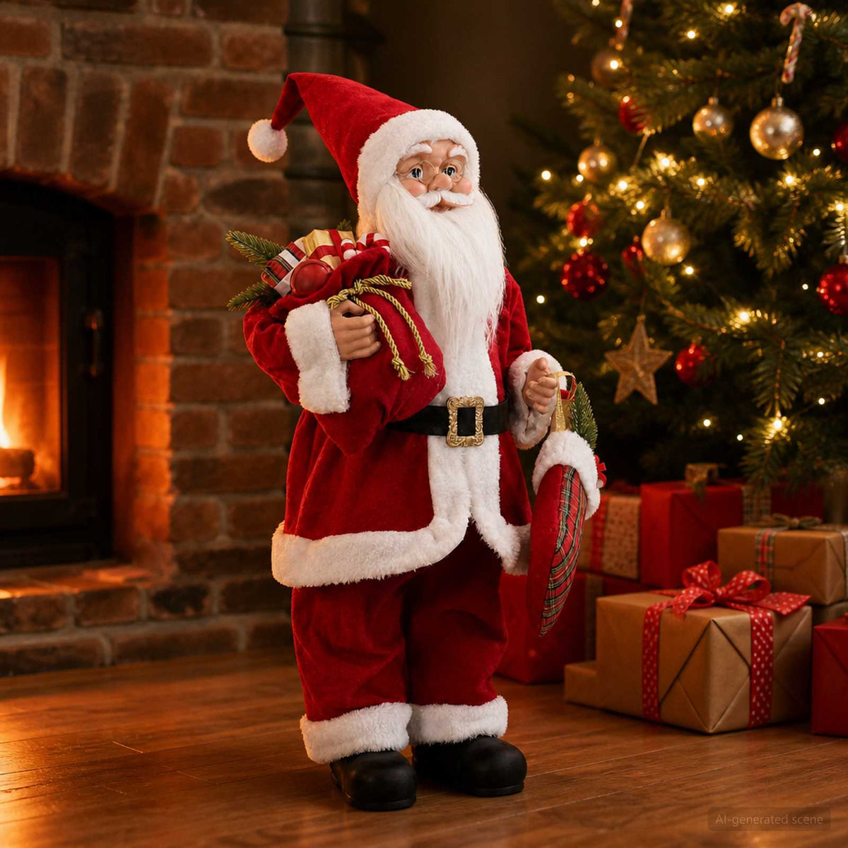 Santa Claus Figure Red Polyester 62 cm