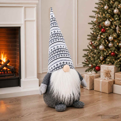 Christmas Gnome Polyester Grey