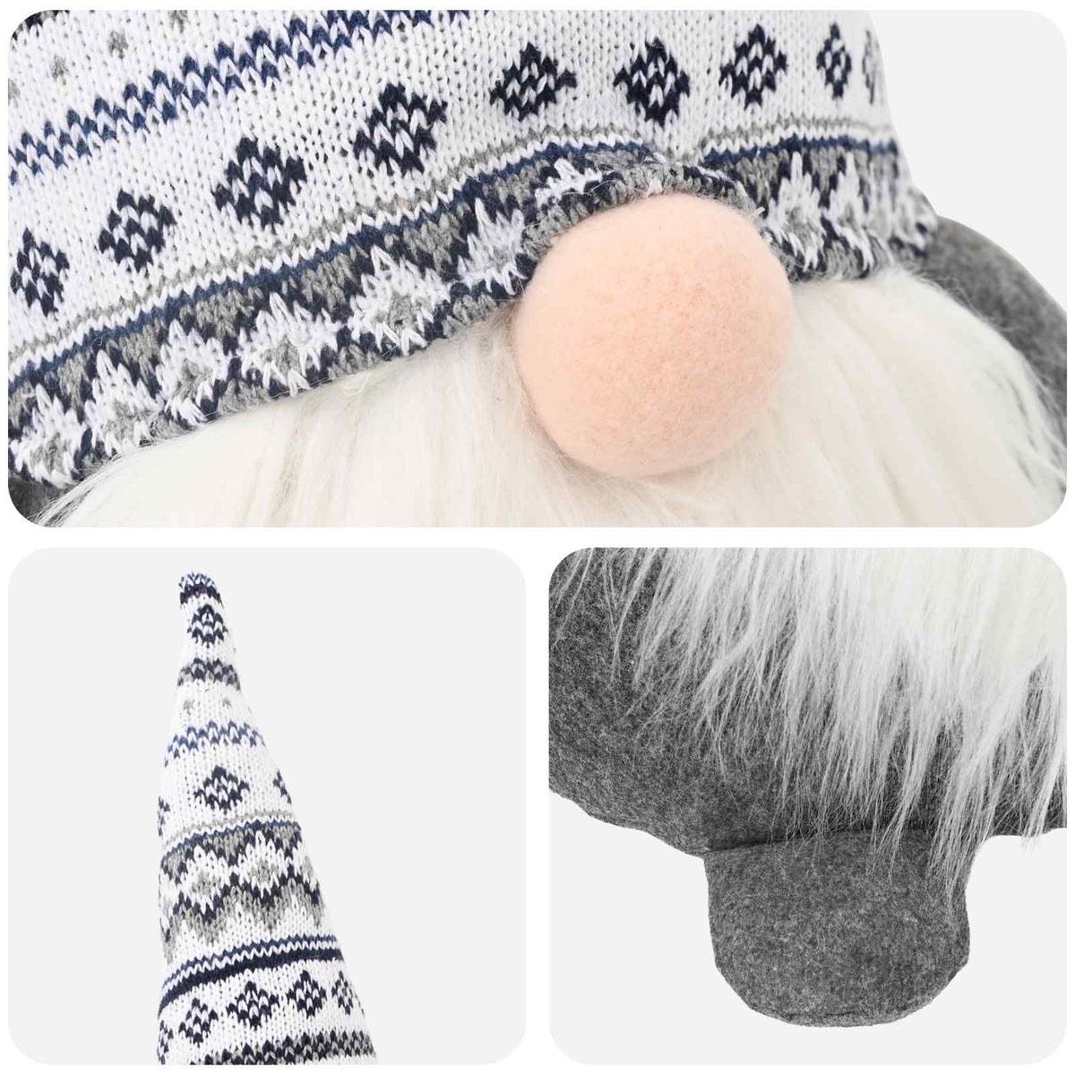 Christmas Gnome Polyester Grey