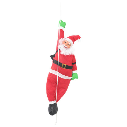 vidaXL Hanging Santa Claus on Rope Red 30 x 15 x 130 cm Polyester 2