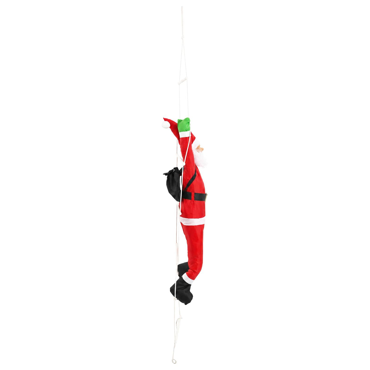 vidaXL Hanging Santa Claus on Ladder Red 30 x 15 x 170 cm Polyester 3
