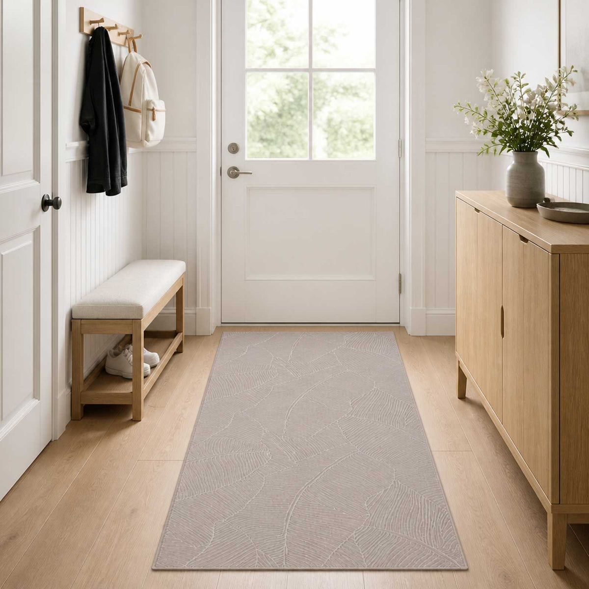 Rug IZA Beige 100% Polyester Low Pile 80 x 200 cm