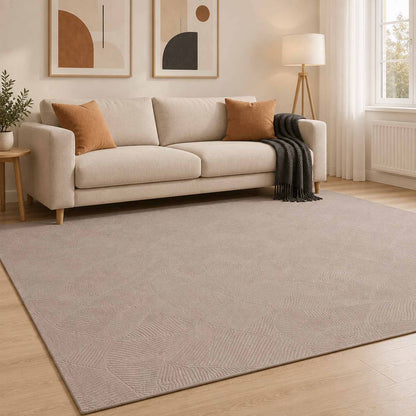 Rug IZA Beige 100% Polyester Low Pile 200 x 280 cm