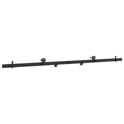 vidaXL Sliding Door Hardware Kit 200 cm Steel Black 4