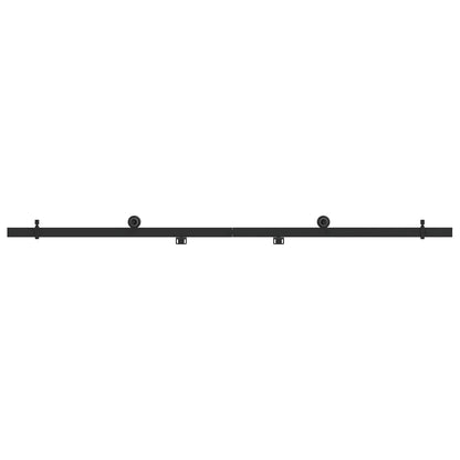 vidaXL Sliding Door Hardware Kit 200 cm Steel Black 3