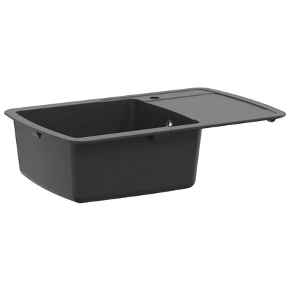 vidaXL Kitchen Sink Single Basin Granite 78 x 50 x 31 cm Graphite 2