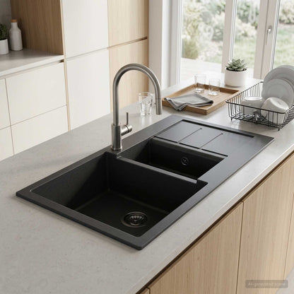 Granite Kitchen Sink Double Basin Graphite