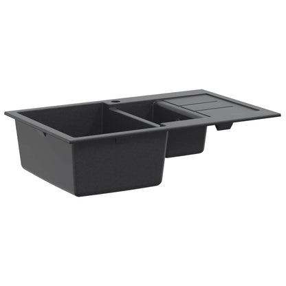 Granite Kitchen Sink Double Basin Graphite
