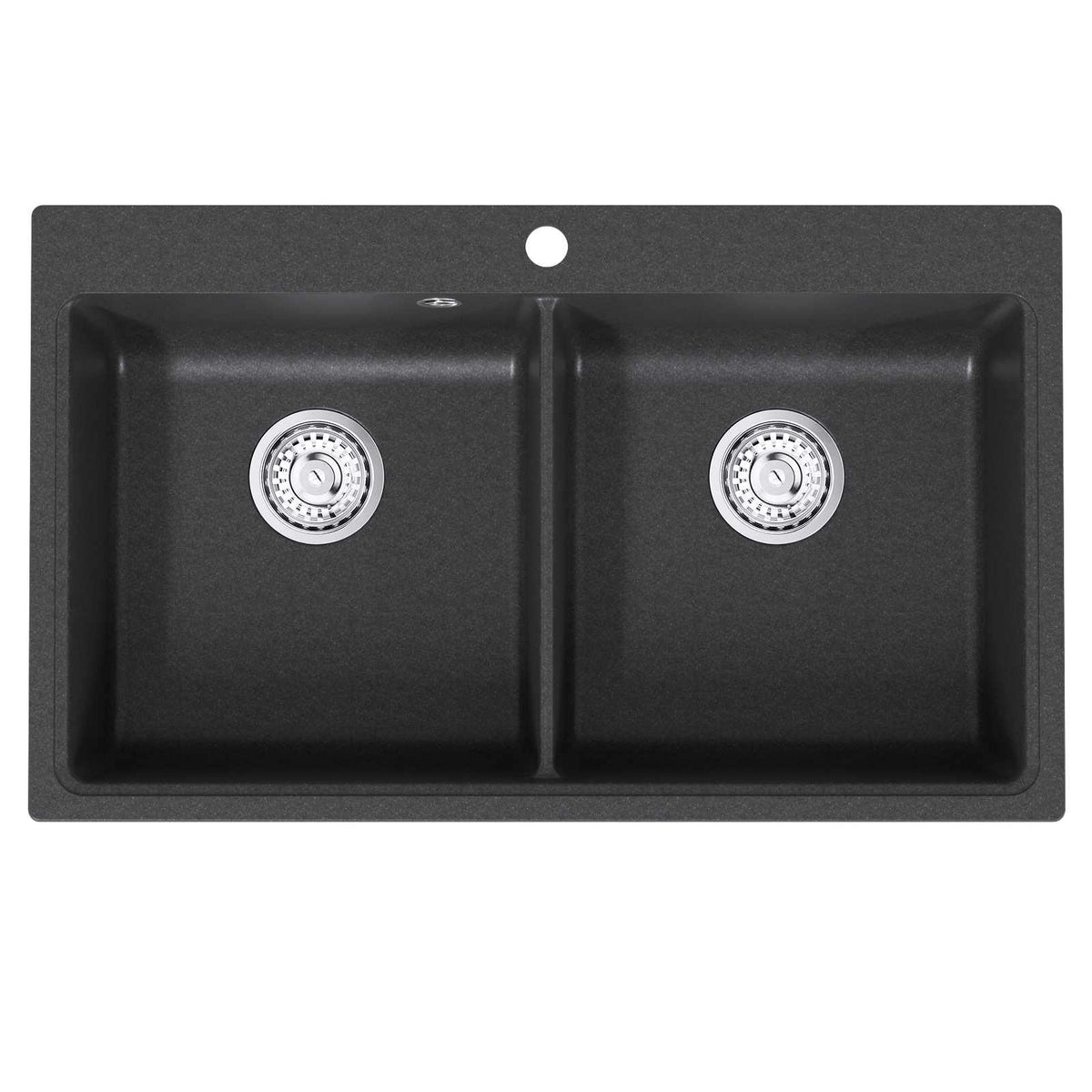 vidaXL Kitchen Sink Double Basin Granite 86 x 51 x 30 cm Graphite 5