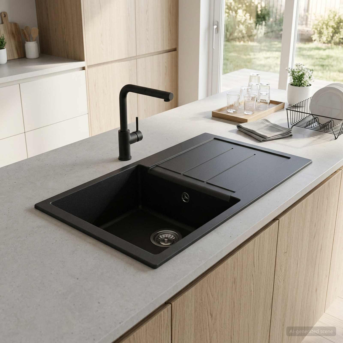 Sink 780 x 500 mm 80% Quartz and 20% Resin Length 500 mm 345 x 436 mm basin